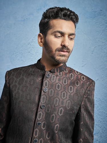Image of VASTRAMAY Men's Jodhpuri - Silk Blend Jacquard Jodhpuri for Men.