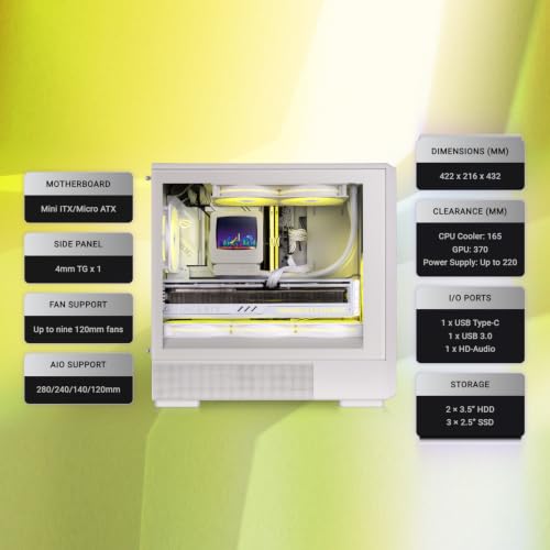 Image of Thermaltake Retro 260; Micro Chassis; 2x120mm PWM Fans Included; mATX /mITX Support; 280mm Rad Support; 370mm GPU Clearance; 165mm Air Cooler Clearance; GPU Support Brace; Grey /Beige; CA-11P-00SQWN-00
