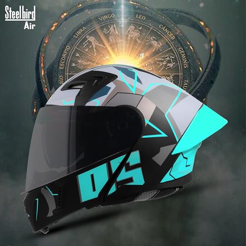 Image of Steelbird SBA-20 05 ISI Certified Flip-Up Graphic Helmet for Men with Inner Chrome Sun Shield