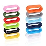 Tinoaly 12 Anillos de Silicona para Magic Band+, 2.0 y Más Retenedor de Correa para Reloj Clips Protección Compatibles con Magic Band+, 2.0 y Más (12 Colores)