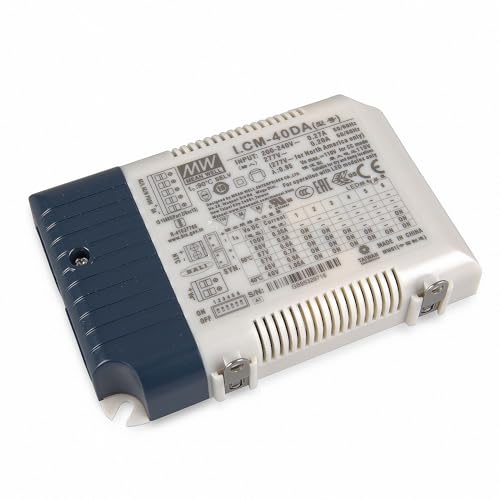Image of MEAN WELL LCM-40DA Multiple Stage Output Current LED Driver Power Supply, 350 mA to 1050 mA, 2 Volt to 100 Volt, 180-295VAC, 40 Watt