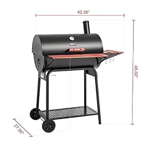 Royal Gourmet CC1830V 30 Barrel Charcoal Grill with Side Front Table — photo 4 of 6