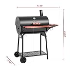 Royal Gourmet CC1830V 30 Barrel Charcoal Grill with Side Front Table - Image 3