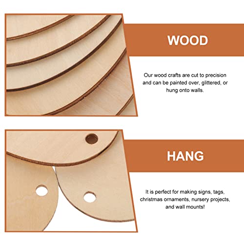 FOMIYES 60mm Oval Wooden Pieces Egg Shaped Unfinished Christmas Wooden Tags Embellishments Round Wood Discs Cutouts Dangle Earring Blanks Wooden Circles With Holes for DIY Gift Jewelry Making 10PCS - Image 4