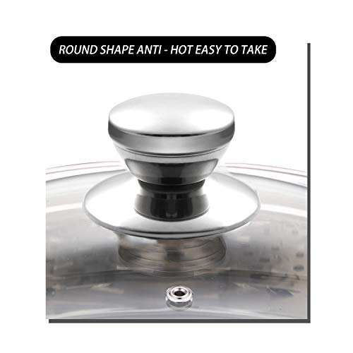 TsunNee 4PCS Universal Round Pot Lid Knobs, Stainless Steel Pot Pan Lids Knob, Pot Lid Cover Knob Handle, Sauce Pan Lid Knobs, Home Kitchen Cookware Replacement Parts for Pot Lids Main Image