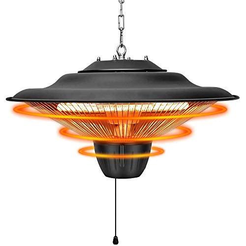 Deckenheizstrahler, Infrarot-Heizstrahler, Karbon-Heizelement, 2 Heizstufen: 600, 1500W, IP55 Wasserdicht, Für Innenhof, Terrasse, Garage