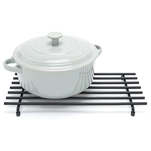 simplywire - Trivet - Resistente al calor - Protector de encimera de cocina - Grande - Negro