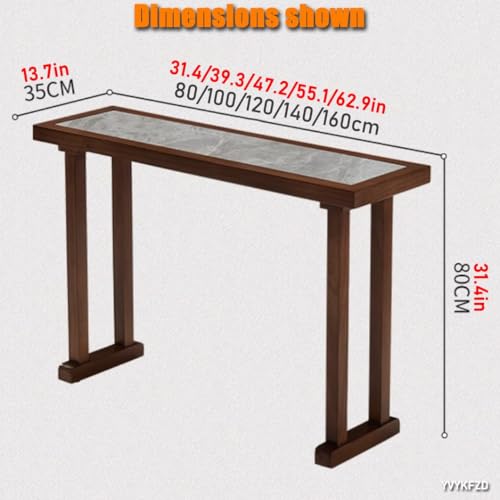 Mesa consola de losa roca y madera YVYKFZD, mueble de entrada rectangular de alta gama 3