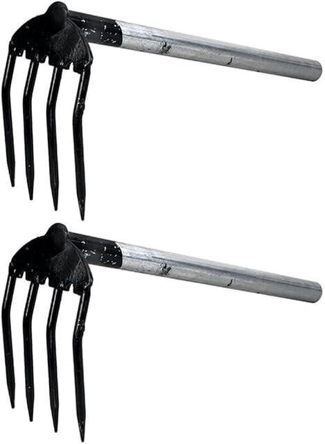 Generic 2Pcs Claw Rake and Cultivator Garden Rake Cultivator 4 Tines Claw Earthnut Digging Rakes Soil Loosening Tools