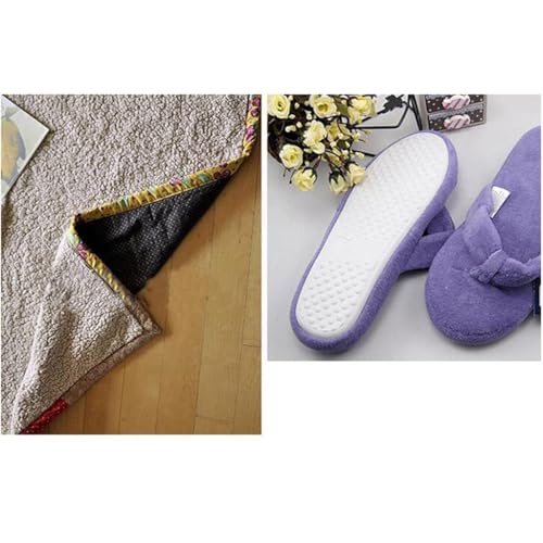 zalati Gummi-behandelter Stoff, 150 cm, rutschfeste Punkte für DIY-Teppich, Tischdecken, Dekoration, Braun, 91 cm