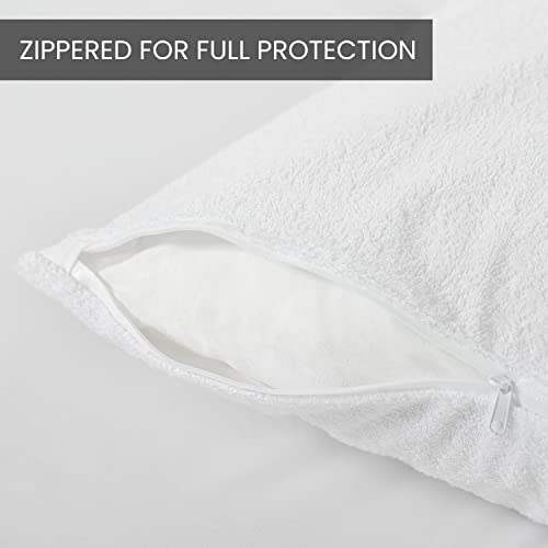 Premium Zippered Waterproof Pillow Protector By Everlasting Comfort - White Pillow Case Protector King Size - Blocks Bed Bugs, Dust Mites, & Allergens - Hypoallergenic Pillow Covers (2 Pack) #TOP7