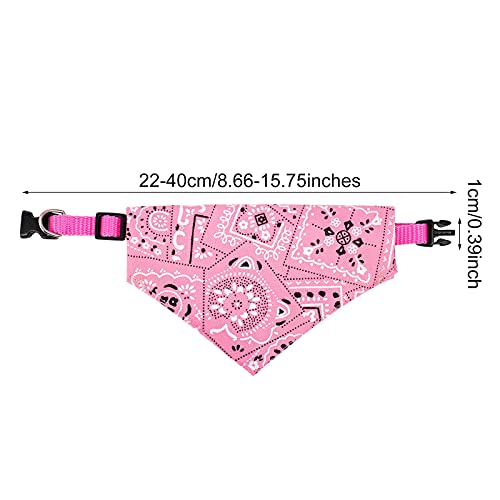 gerFogoo 4 Stück Hunde Bandana Kopftücher, Hundehalstuch mit Halsband, Dreieckstuch Halsdreiecke Hundehalstcher, Einstellbare Hund Halstuch für Welpen Kleine Große Hunde und Katzen(S)