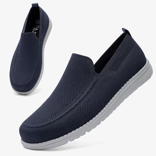 Image of 1TAZERO Men Slip On Shoes Loafer with Arch Support Insoles,Men Casual Shoes for Plantar Fasciitis