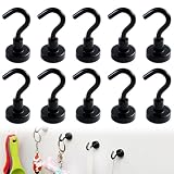 MKEAWWU 10 Piezas Camper Furgoneta Accesorios Gancho Magnético Negro 10Kg - Extra Fuertes Para Refrigerador Techo Pared