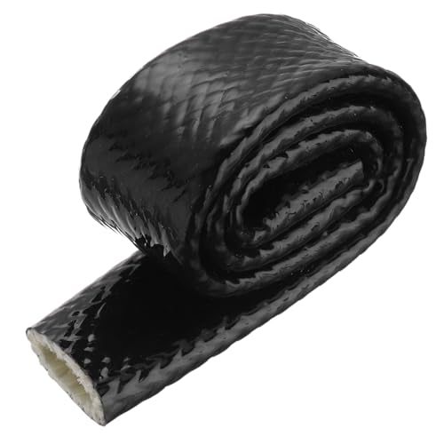 Image of MECCANIXITY 3 /4 inch ID 1.6ft Heat Shielded Fire Sleeve Silicone Coated Fiberglass Tape, for Automotive Hose Lines Wires Electrical Wiring, Black