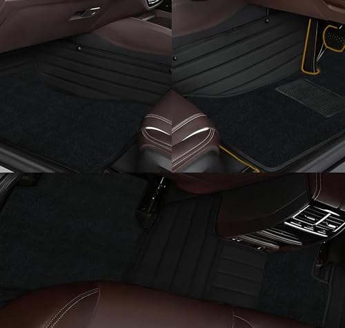 Image of KA10 10D Compatible with BYD eMax 7 Custom Fitted Faux Leather 10D Antiskid Car Floor Mats - Black