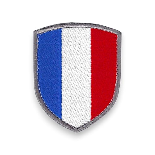 Ecusson France, Patch Drapeau Français brodé en France avec dos scratch et support à coudre fourni- Made in France