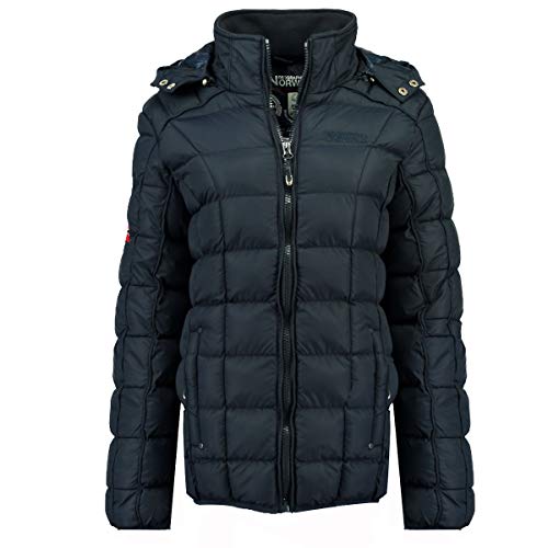 Geographical Norway Babette Parka - Abrigo corto para mujer con capucha desmontable azul marino 44