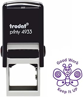 Trodat Printy 4933 Teacher Stamp "Good Work  Keep It Up"  Self Inking, Purple Ink 61689,Black,23mm x 23 mm