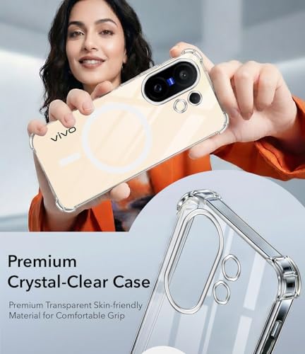 Image of Jkobi Shockproof Crystal-Clear Back Cover for Vivo X200 FE (Magsafe Wireless Support | Drop & Camera Protection | Hard Polycarbonate)