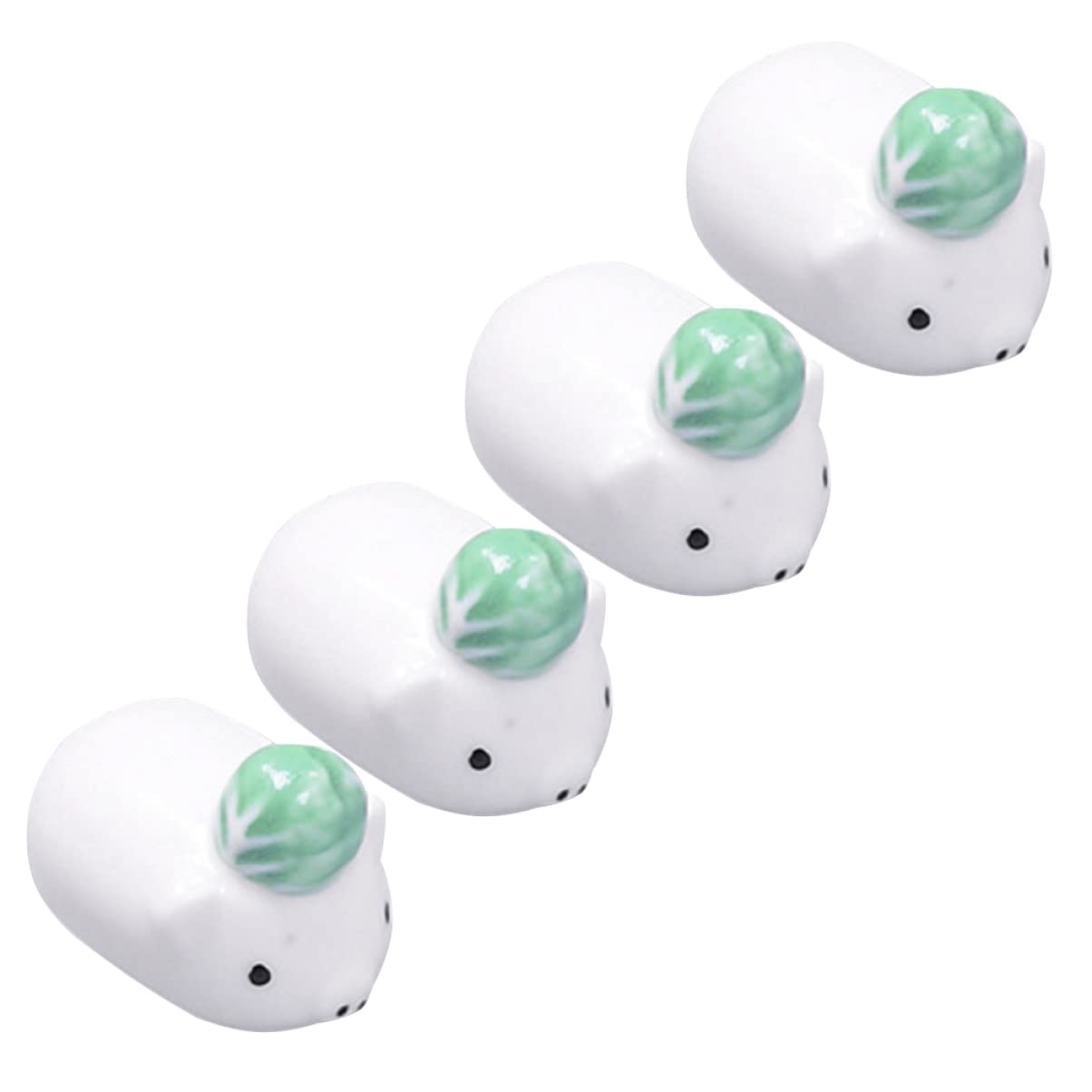 Générique Support de Baguettes 8 pièces Support Blanc Forme Baguettes de ménage + Style Japonais Support Radis Baguettes Conception cuillère Fourchette Verte Cochon Repose-Baguettes en céramique