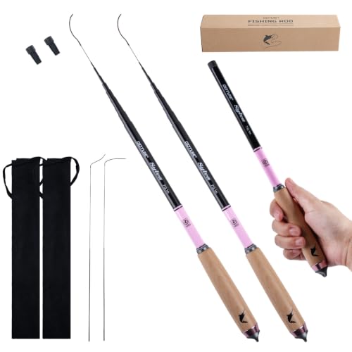 Goture 2pcs Tenkara Fishing Pole Inshore Streams Rivers Micro Fishing,4.9Ft