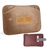 湯たんぽ ゆたんぽ 充電式【大きめサイズ&保温ポケットデザイン】湯タンポ エコ 4~12H長時間保温 省エネ ふわふわ保温カバー付 洗濯OK 防爆充電器 過熱防止機能 蓄熱式 電気湯たんぽ 繰り返し使用可 暖房器具 防寒 キャンプ 冷房対策 誕生日 ギフト 人気 クリスマス 祝い プレゼント 【PSE認証済み＆METI経済省登録済み】 (ブラウン Lサイズ)