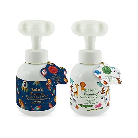 Winter in Venice Baba’s Foaming Family Hand Wash, Kids Foam Soap with Blackcurrant and Neroli Extracts, With Flower-Shaped Foam, Safe Alternative to Solid Soap, Blue Duo Set, Vegan-Friendly Handwash Cover