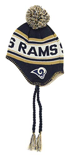 Outerstuff NFL Youth Boys Los Angeles Rams Jacquard Tassel Knit with Pom, One Size Fits Most
