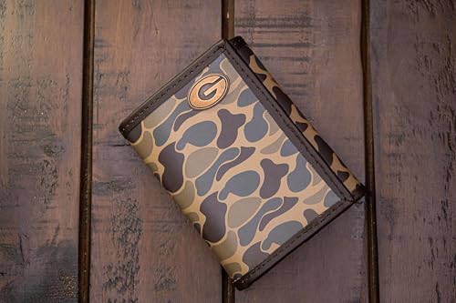ZEP-PRO NCAA Georgia Bulldogs Men's Trifold Old School Camo Leather Wallet – Compact Bifold Style, Officially Licensed, Brown/Tan Camo2