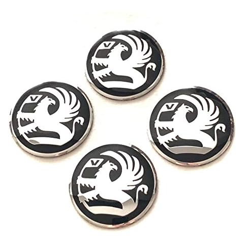 VAUXHALL BLACK CHROME 3D EMBLEM WHEEL HUB CENTER CAP STICKERS BADGE WHEEL TRIM 56.5 MM DOME SET OF 4 Cover