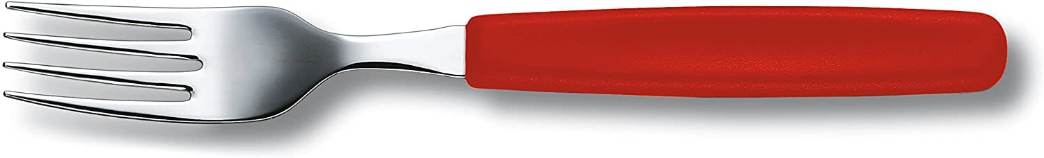 Victorinox Tafelgabel Set 6 Stück | Edelstahl Gabeln Rot | rostfrei & spülmaschinenfest | ergonomischer Griff | langlebiges Besteck für Alltag & Gastronomie