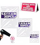 200Pcs Heat Shrink Wrap Bags – 3 Sizes 3.93x5.90' (120) 7.67x9.64' (50) 9.64 x11.61' (30) PVC Plastic – Compatible with Heat Gun or Hair Dryer at Medium Temperature – Great for Easter Pastry Packaging
