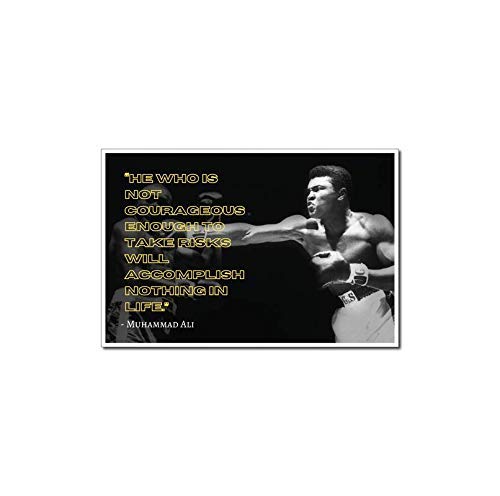 Muhammad Ali Poster Quote “He who is not courageous enough to take risks will accomplish nothing in life.” Motivational Educational Inspirational 12-Inches by 18-Inches Print Wall Art CAP00072