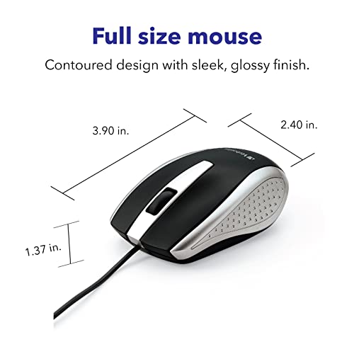 Verbatim Wired Usb Computer Mouse - Corded Usb Mouse For Laptops And Pcs - Right Or Left Hand Use, Silver 99741 #TOP3