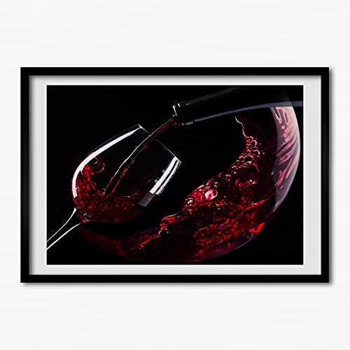 Cadre MDF 70x50 cm Tulup | Tableau Photo Vin Rouge en Bois Moderne
