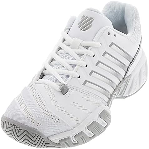 K-Swiss Bigshot Light 4 Tennis Shoe, White/Highrise/Silver, 3 US Unisex Big Kid