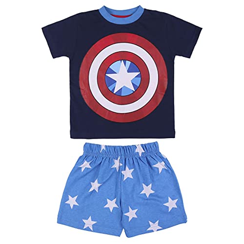 Cerdá - Pijama del Capitán América para Niños de Color Azul - Licencia Oficial Marvel