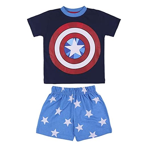 Cerdá - Pijama del Capitán América para Niños de Color Azul - Licencia Oficial Marvel