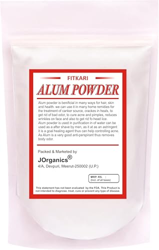 Image of JOrganics Fitkari Alum Powder Water Purification for Skin | After Shave Canker Sores| Pure Fitkari | Teeth Cracks | in Heels 100 Grams