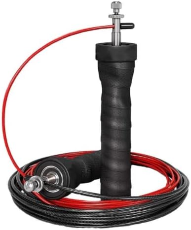 Corda Para Pular Cross Speed Rope 2 Cabos Preto Vermelho Lequipo
