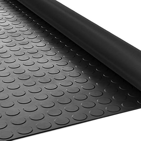 Noppenmatte Geruchsarm Bodenmatte Gummiläufer TPE 3mm dick Gummimatte Flachnoppen Schwarz 100 x 100cm ANRO Cover
