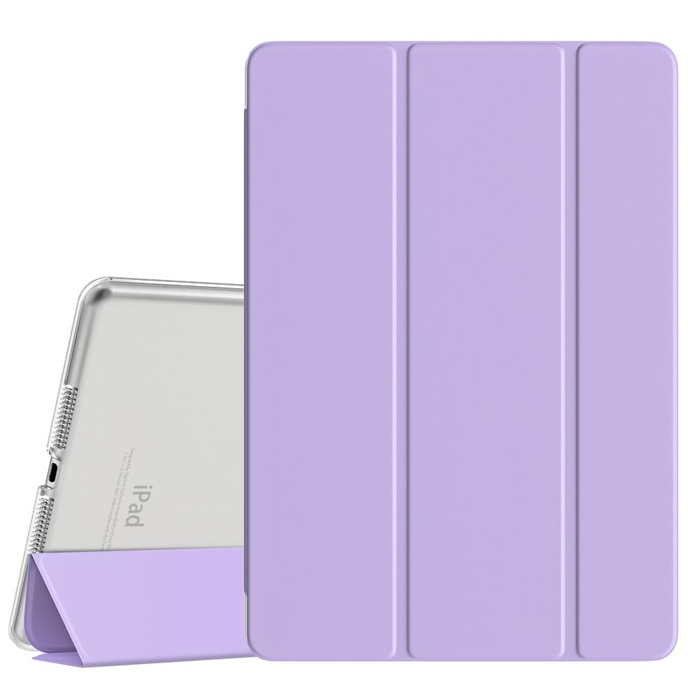 iPad 10.2 ケース 2021/2020/2019 Dadanism 第9世代/第8世代/第7世代 アップル iPad 10.2インチ 2021/2020/2019モデル 半透明 カバー スタンドケース オートスリープ機能 軽量 薄型 PU+PC マイクロファイバー裏地 耐久性 全面保護 タロイモパープル