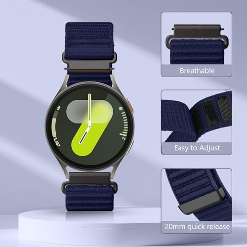 Image of 20mm Nylon Band for Samsung Galaxy Watch 7 /6 /5 /4 /FE 40mm 44mm /Classic 47mm
