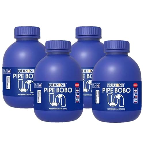 PickZone Pipe Bobo Drain Cleaner - Drain Clog Remover Powerful Unclogging Clog Remover Shower Tub Compatible with All Pipe (4Pcs Fl Oz 53.6)