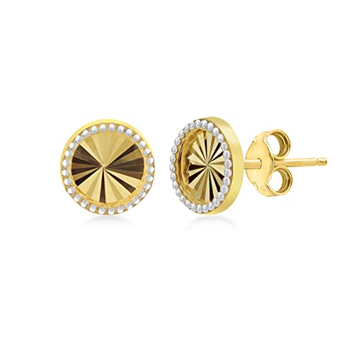 Puces Soleil 6 mm Or 9 ct Deux Couleurs CARISSIMA Boucles d'oreilles Or Femme Bicolore