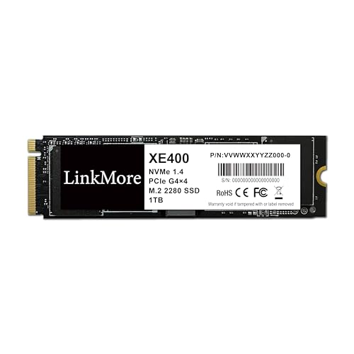Image of LinkMore XE400 1TB M.2 2280 PCIe Gen 4X4 NVMe 1.4 Internal SSD, PS5 Compatible, Solid State Drive, Up to 5000MB /s for Latop and PC