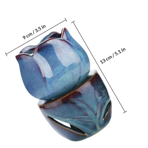 Brûleur en céramique bleue GALPADA pour diffusion parfumée et relaxation - 3