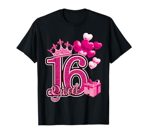 Sweet Sixteen Pink 16 Year Birthday T-Shirt