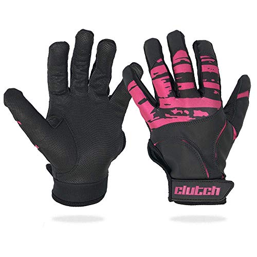 Clutch Sports Apparel Pink American Flag Baseball And Softball Batting Gloves - Super Grip Finger Fit For Adult And Youth - Performance Mesh & Perforated Sheep Skin Palm (Pink, Medium) #TOP3